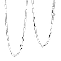 Italian Sterling Silver Paper Clip Chain Necklace (18 Inches) (5.6 Grams)