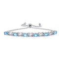 Blue Topaz 2.40 ctw Bracelet in Sterling Silver (7.00-9.00In) - Sticky add to cart bar