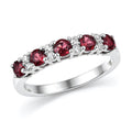 Premium Malawi Magenta Garnet, Luxuriant Lab Grown Diamond (G-H, SI) Ring in Rhodium Over Sterling Silver (Size 10.0) 0.90 ctw - Sticky add to cart bar
