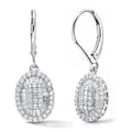 D'Joy Diamond Cocktail Cluster Earrings in Rhodium Over Sterling Silver 1.00 ctw - Sticky add to cart bar