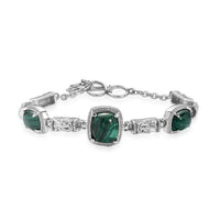 EverTrue Africnan Malachite Bracelet in Stainless Steel (7.00 In) 15.75 ctw