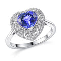 GP 10K White Gold Premium Tanzanite, Diamond (I2) (0.29 cts) Ring (Size 6.0) 2.10 ctw - Sticky add to cart bar