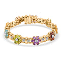 Multi Gemstones, Diamond Bracelet in 14K YG Over and Sterling Silver (7.00 In) 8.01 ctw - Sticky add to cart bar