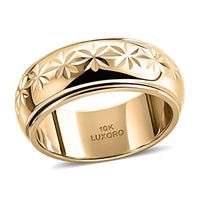 Luxoro 10K Yellow Gold Diamond-cut Spinner Band Ring (Size 10.0) (2.55 g)