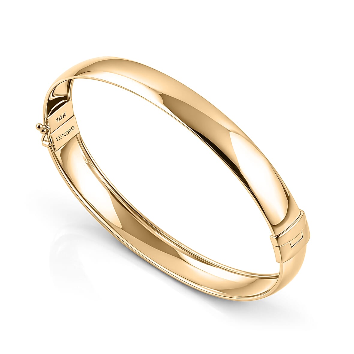 Luxoro 10K Yellow Gold Bangle Bracelet (7.25 In) 5.25 Grams