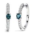 D'Joy Monte Belo Indicolite and Moissanite 0.90 ctw Starlit Arc in Night Sky Earrings in Rhodium Over Sterling Silver - Sticky add to cart bar