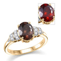 Luxoro 10K Yellow Gold AAA Madagascar Color Change Garnet, Diamond (I2) Ring (Size 10.0) 2.50 ctw - Sticky add to cart bar