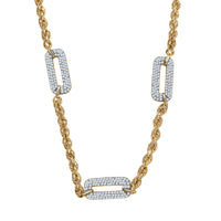 Luxuriant Lab Grown Diamond G-H SI 2.00 ctw Infinity Rope Necklace in 18K Vermeil Yellow Gold Over Sterling Silver 18-20 Inches