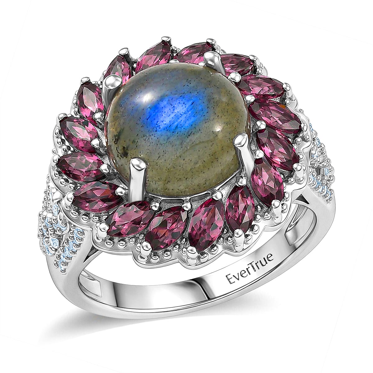 EverTrue Malagasy Labradorite Ring in Platinum Bond (Size 10.0) 6.25 ctw