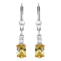 Premium Golden Apatite and Luxuriant Lab Grown Diamond G-H SI 0.90 ctw Golden Focus Earrings in 18K Vermeil YG and Rhodium Over Sterling Silver - Sticky add to cart bar