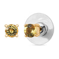 D'Joy Premium Golden Apatite 1.00 ctw Solitaire Stud Earrings in 18K Vermeil Yellow Gold Over Sterling Silver - Sticky add to cart bar