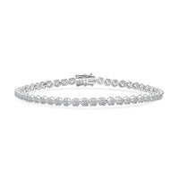 Luxuriant Lab Grown Diamond F VS 3.00 ctw Bracelet in 10K White Gold (7.00 In) 4 Grams