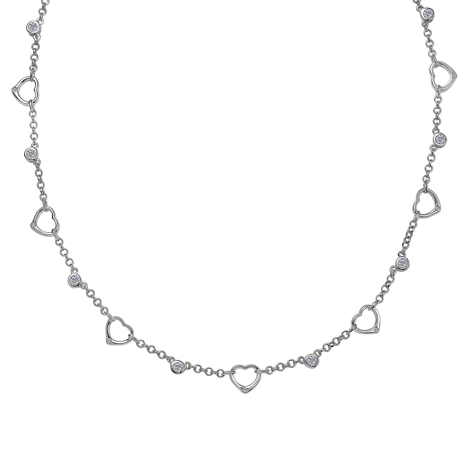 EverTrue Moissanite Necklace (18 Inches) in Platinum Bond 1.00 ctw
