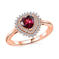 Premium Malawi Magenta Garnet, Luxuriant Lab Grown Diamond (G-H, SI) (0.22 cts) Ring in 18K Vermeil RG Over Sterling Silver (Size 10.0) 1.10 ctw - Sticky add to cart bar