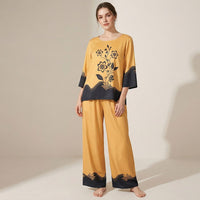 La Marey Green Floral Printed 2pcs Pant Set - One Size Missy