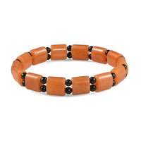Green Aventurine and Thai Black Spinel Beaded Stretch Bracelet 98.00 ctw