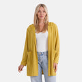 La Marey Black Long Knit Cardigan with Hood and Pockets - One Size Fits Most - Sticky add to cart bar
