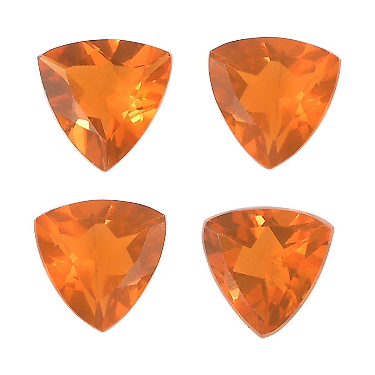 0.54 ctw Trillion Cut Fire Opal Loose Gemstones – AA Grade (Set Of 4) (4 mm)