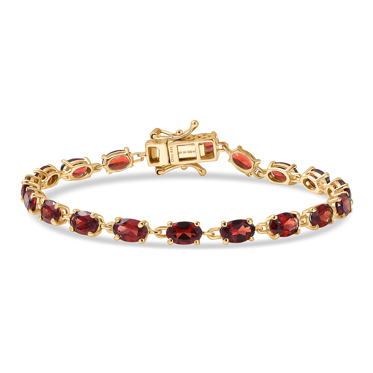 D'Joy Mozambique Garnet Bracelet in 18K Vermeil YG Over Sterling Silver (6.50 In) 9.85 ctw