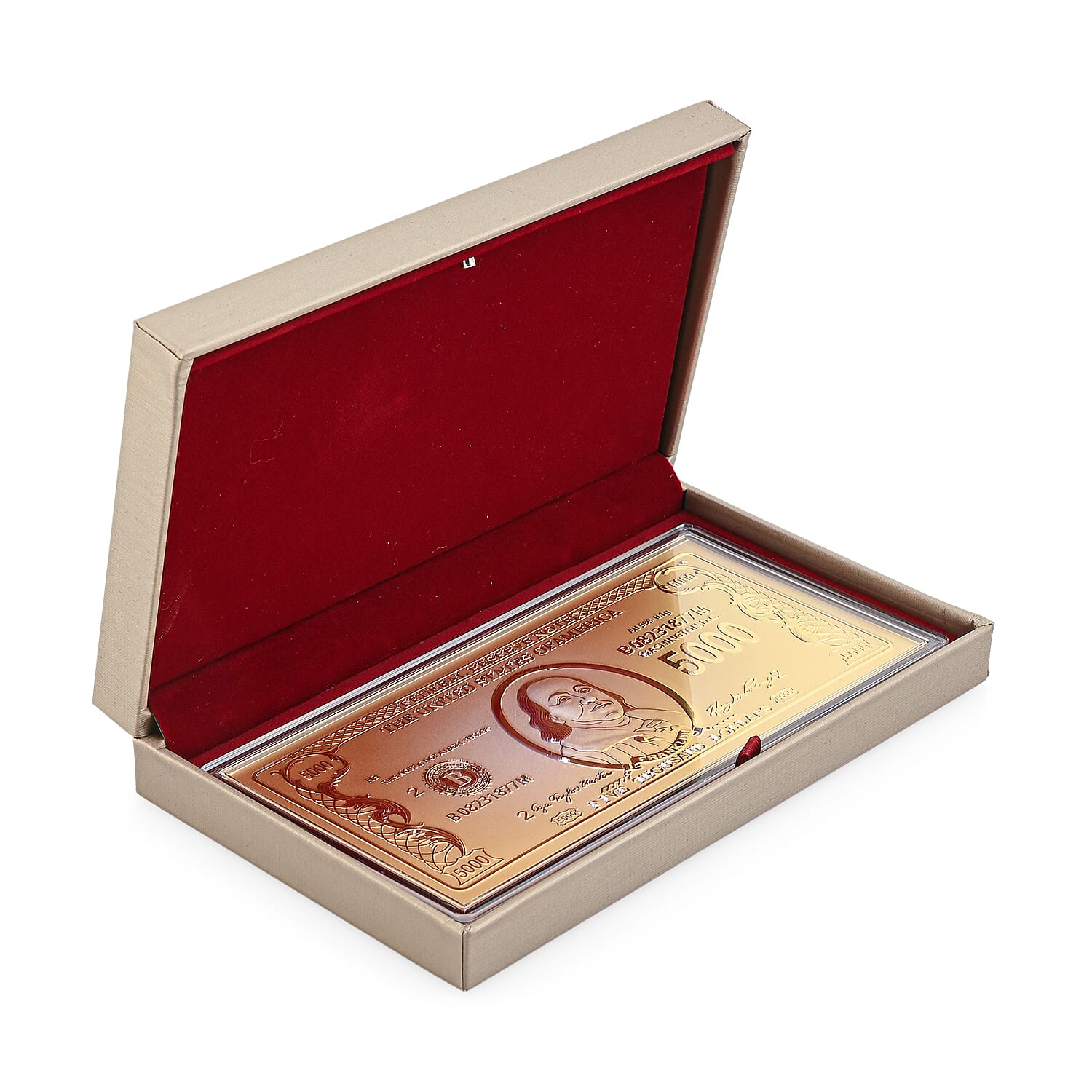 Golden Faux Leather and Velvet LED Light Packaging Box