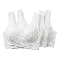CaraMia Set of 3 White Bras- L