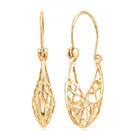 Diamond-Cut Designer Earrings in 10K Yellow Gold 1.72 Grams