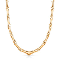Organic Link Necklace (21 Inches) in Goldtone