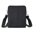 La Marey Black Crocodile Faux Leather Men's Phone Bag (8.27"x6.69"x1.77") - Sticky add to cart bar