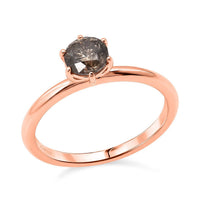 D'Joy Natural Champagne Diamond (I2-I3) Solitaire Ring in 18K Vermeil RG Over Sterling Silver (Size 10.0) 1.00 ctw