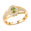 Ambanja Demantoid Garnet, Moissanite Ring - Sticky add to cart bar