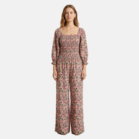 La Marey Multi Floral Pink Printed Embroidered Top - One Size Plus