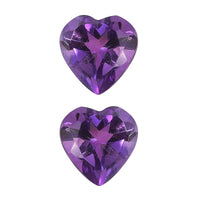3.20 ctw Heart Cut African Amethyst Loose Gemstone – AA Grade (Set Of 2) (8 mm)