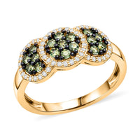 D'Joy Premium Ambanja Demantoid Garnet, Moissanite Ring