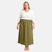 La Marey Dark Olive Draw String Skirt - One Size Fits Most