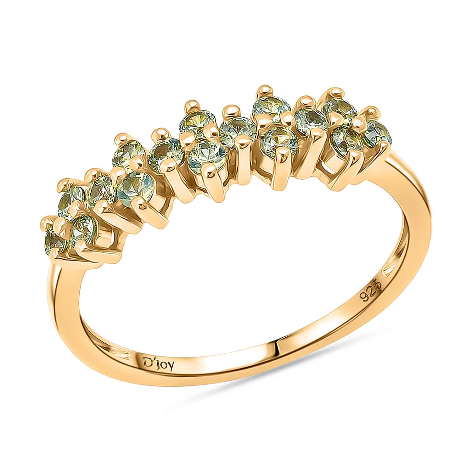 D'Joy Premium Ambanja Demantoid Garnet Ring in 18K Vermeil YG Over Sterling Silver (Size 10.0) 0.65 ctw