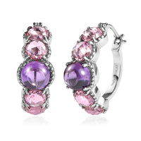 EverTrue Simulated Pink Diamond Earrings in Stainless Steel 15.35 ctw