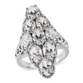 EverTrue Simulated Diamond Cluster Ring in Stainless Steel (Size 10.0) 12.00 ctw - Sticky add to cart bar