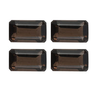 0.95 ctw Octagon Cut Smoky Quartz Loose Gemstone – AA Grade (Set Of 4) (5x3 mm)
