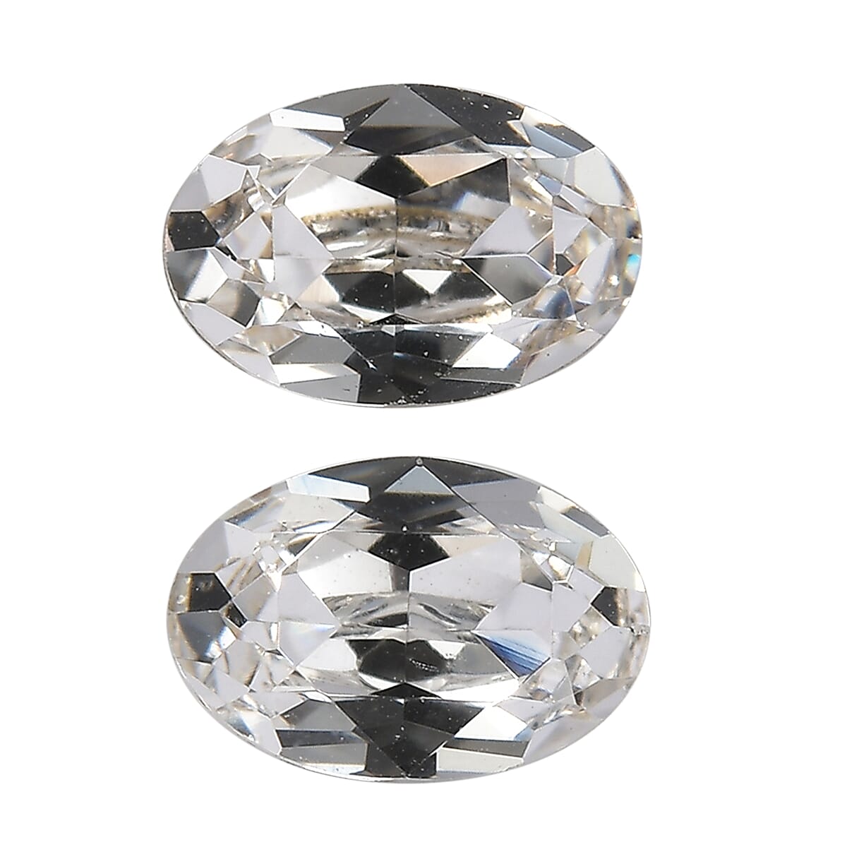 0.79 ctw Oval Cut White Swarovski Crystal Loose Stone (Set Of 2) (6x4 mm)