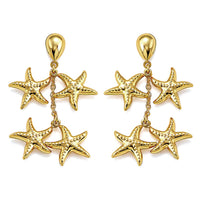 Starfish Harmony Cascade Earrings in ION Plated YG Stainless Steel