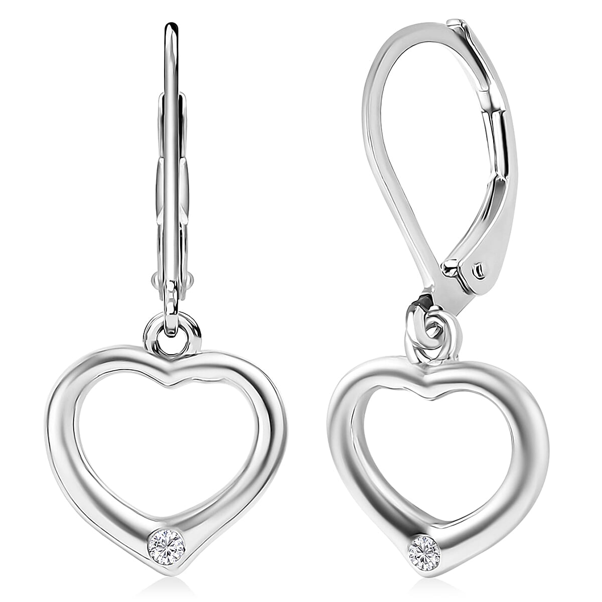 EverTrue Moissanite Earrings in Platinum Bond