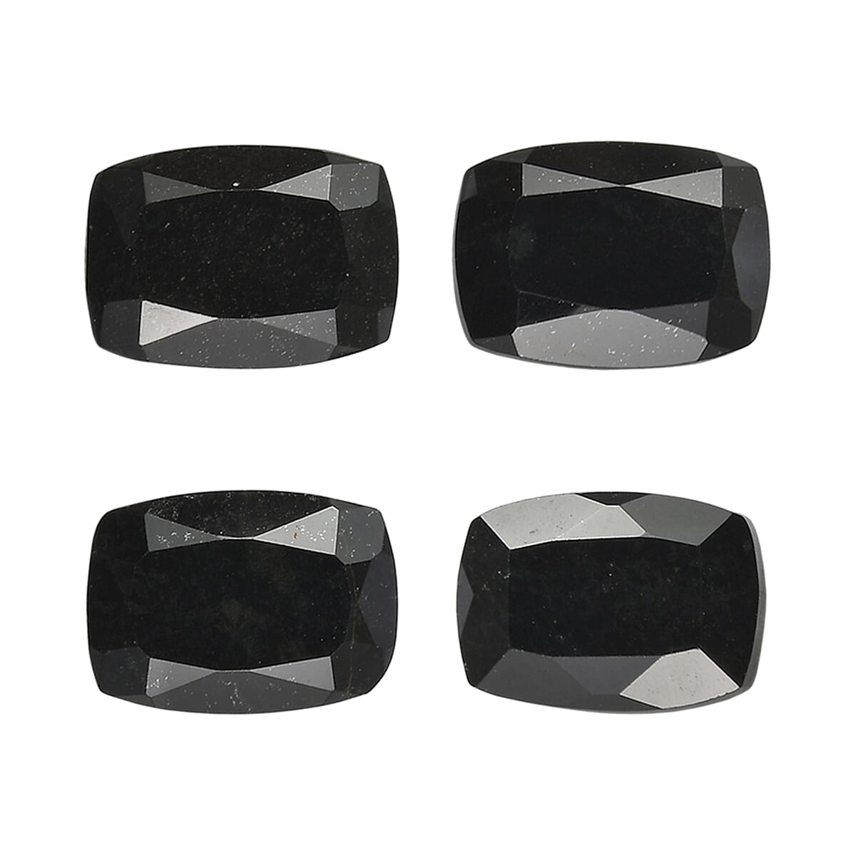3.12 ctw Cushion Cut Australian Black Tourmaline Loose Gemstone (Set Of 4) (7x5 mm)
