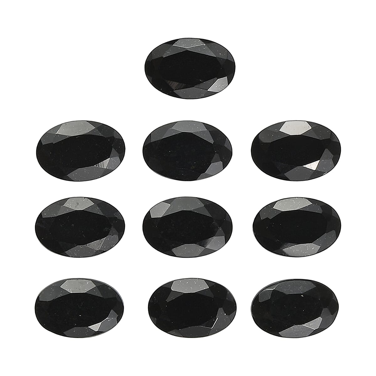 4.49 ctw Oval Cut Australian Black Tourmaline Loose Gemstone (Set Of 10) (6x4 mm)
