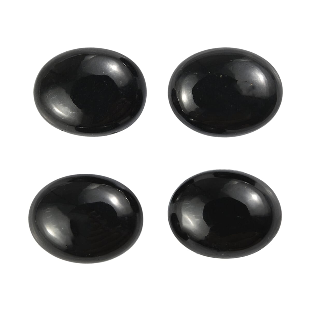 6.83 ctw Oval Cut Australian Black Tourmaline Loose Gemstone (Set Of 4) (9x7 mm)