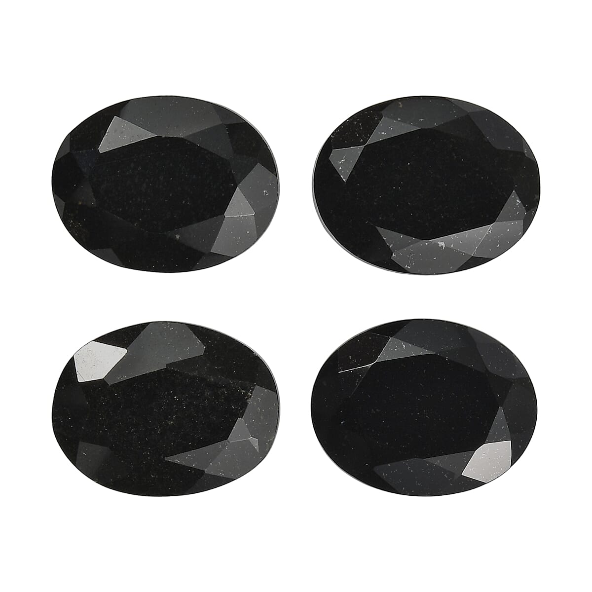 7.41 ctw Oval Cut Australian Black Tourmaline Loose Gemstone (Set Of 4) (9x7 mm)