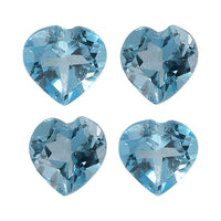 1.11 ctw Heart Cut Blue Topaz Loose Gemstones (Set Of 4) (4 mm)