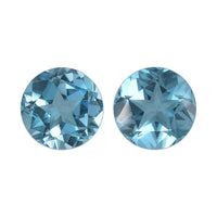 1.93 ctw Round Cut Blue Topaz Loose Gemstones (Set Of 2) (6 mm)