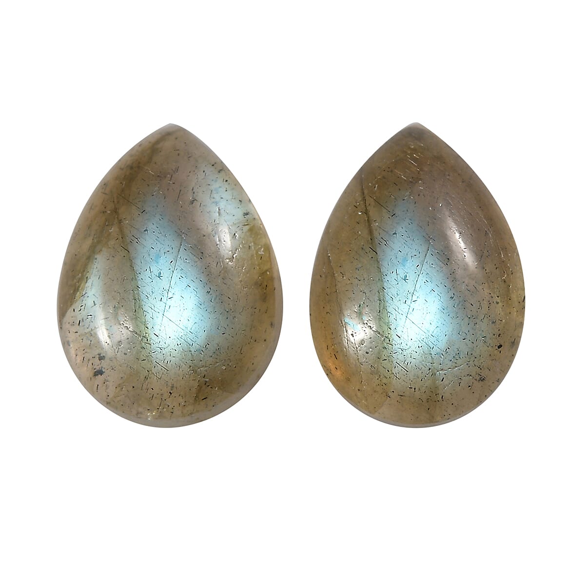 1.36 ctw Pear Cut Malagasy Labradorite Loose Gemstone – AA Grade (Set Of 2) (7x5 mm)