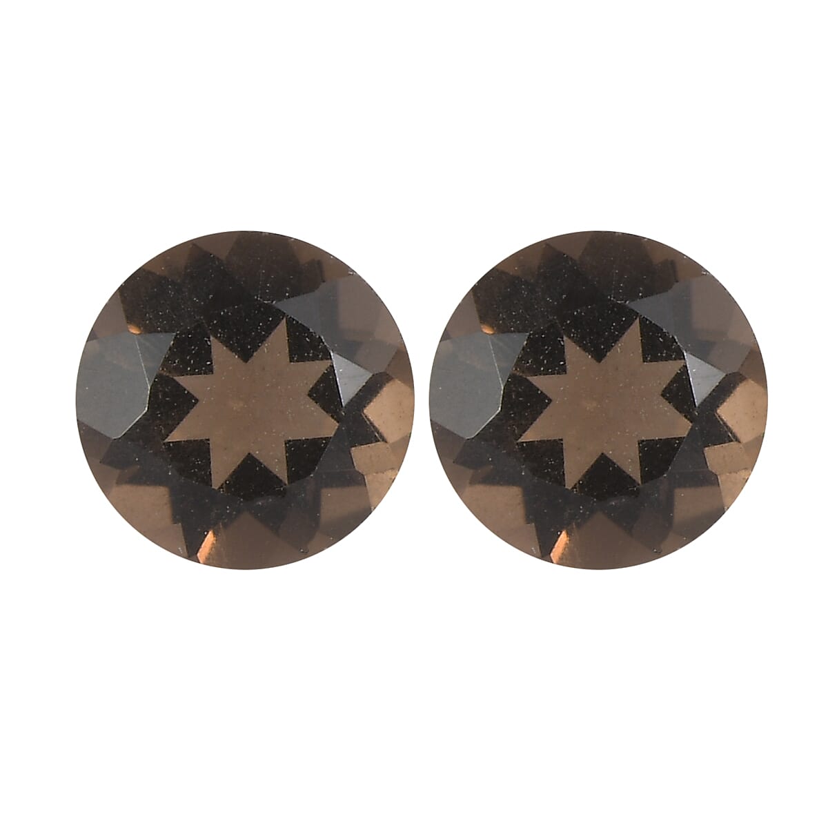 0.99 ctw Round Cut Smoky Quartz Loose Gemstone (Set Of 2) (5.25 mm)