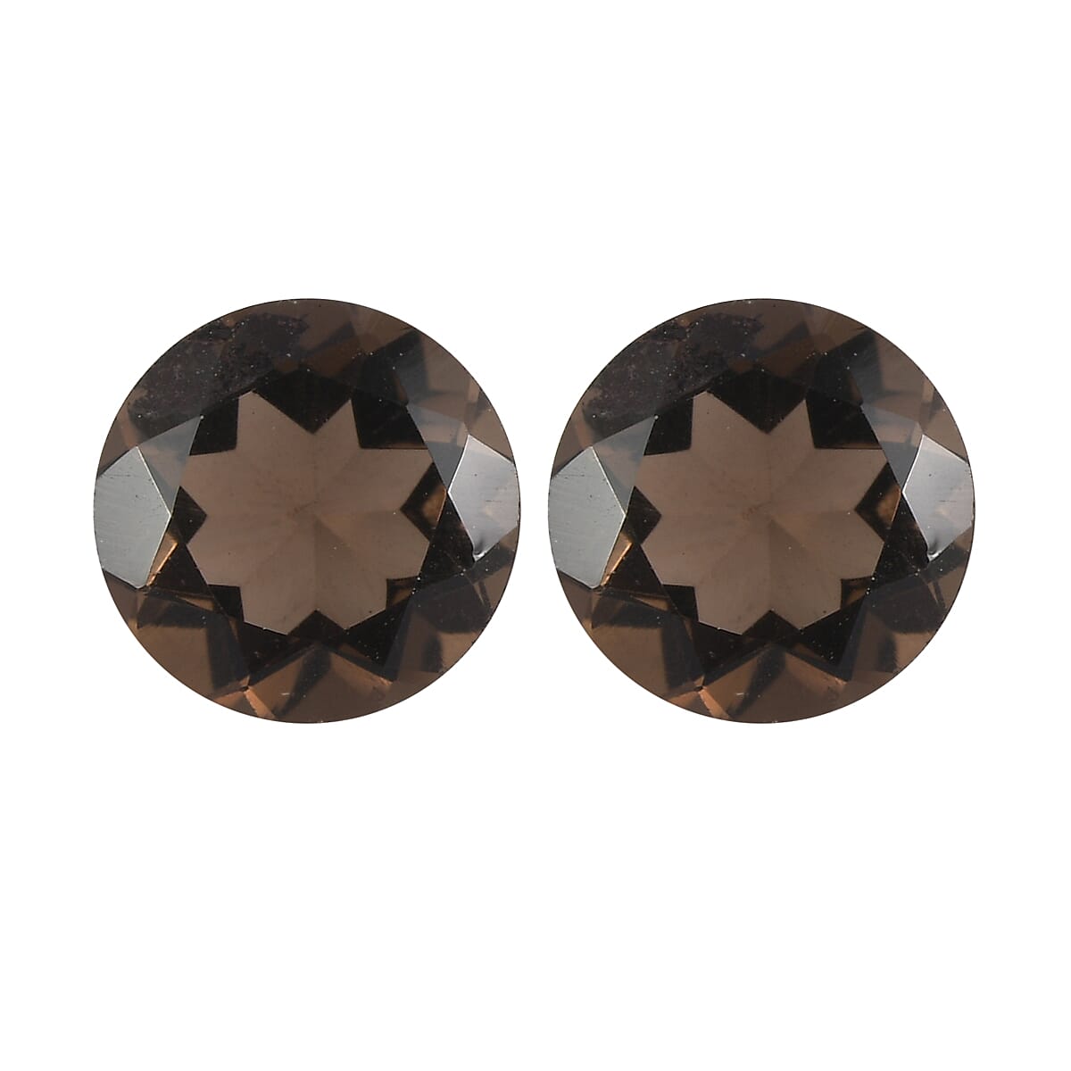 1.32 ctw Round Cut Smoky Quartz Loose Gemstone (Set Of 2) (6 mm)